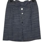 Anthropologie LIEFSDOTTIR Women’s Blue Tweed Bow Button Up Mini Skirt Photo 0