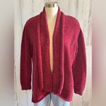 Simply Southern  Red Chenille Open Front Cardigan Large‎ Cozy Knit Photo 6
