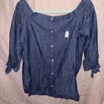 Banana Republic Off the shoulder  denim shirt Photo 1