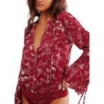 NWOT Intimately By X Free People Rosy Bodysuit - Western Print Photo 3