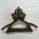 Talbots  Leather Beige Strappy Sandals Wood Block Heel size 7.5 Photo 12