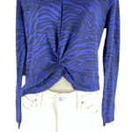 David Lerner  Tiffany V Neck Knotted Top Animal Print Blue Size XS Photo 5