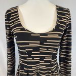 HD in Paris Anthropologie  Saraid long sleeve black and mocha dress size medium Photo 3