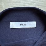 Mango MNG Striped Fine Knit Short Sleeves Top Size L Navy Blue And White Photo 2