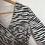 Chico's Chico’s Jessie textured zebra striped faux wrap knee length dress US size 12 Photo 6