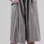 POL Overall Vintage Style Midi Gray Corduroy Jacket  Photo 0