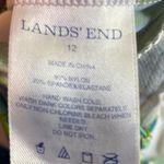 Lands' End  Blue and White Ruched Tie Front Tankini swimsuit Top SZ 12 Photo 5