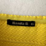 Yellow Striped Textured Strapless Mini Dress Size L Photo 5