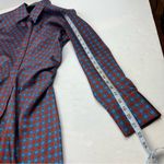 ZARA  Geometric Pattern Shirt Dress Womens SZ Medium Blue Red Orange Button *FLAW Photo 12