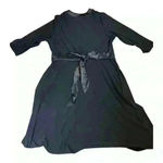 Jessica Howard Women black Dress V neck size 24 Black dress spandex Photo 3