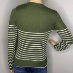 ZARA Striped Lightweight Long Sleeve Sweater Green and White Size Small Photo 7