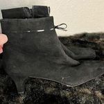Salvatore Ferragamo  black suede bow leather booties boots 12 Photo 0