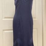 Christian Dior Boutuque Paris Vintage Navy Blue Chevron Criss Cross Dress Photo 2