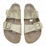 Birkenstock Arizona Sandal Washed Metallic Cream Gold Crackle Neutral Size EU 41 Photo 0