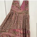 Raga  Halter Paisley Mini Dress Brown Pink Purple Size Large Photo 3