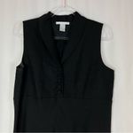 Sarah Spencer | Linen Lightweight Black Sleeveless Dress Button Classic 14 Photo 1