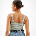 American Eagle  Striped Wide Strap Cropped Cami Tank Top Women’s Size XS Green Photo 1