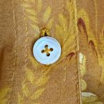 Nanushka, Felda, mustard yellow, floral button down shirt, rouched sides, S Yellow Photo 5