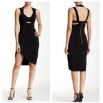 Revolve Stylestalker Maya Black Midi Dress Medium Bodycon Cut Out Party Cocktail Photo 2