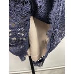 Adrianna Papell  Evening Navy Lace Sheath Formal Long Sleeve Mini Dress Size‎ 4P Photo 2