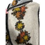Vintage Concept Cardigan L Cream/Gray Wool Waterfall‎ Sweater Raised Floral Knit Gray Size L Photo 3
