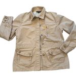 LANDS END Khaki Tan Chore Coat Button Down Toggle Style Buttons, Sz 12 Photo 9