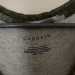 Danskin Top Short Sleeve Green Graphic The Weekend is For Sleeping Dust Olive Photo 4