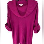 Kenneth Cole New York Women’s M Magenta Cowl Neck Quarter Faux Button Sleeve Top Pink Size M Photo 0