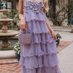 Show Me Your Mumu  Gabriella Floral Appliqué Tiered Maxi Dress In Lilac Photo 0