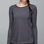 Lululemon turn it up long sleeve crew neck thumb holes blue heathered top Sz 10 Photo 0