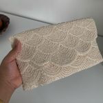Antik Kraft NWT Hand Made Scallop Cut Beaded Clutch Crossbody Cream Bag Photo 4