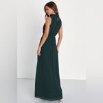 Lulus LULU’S Classic Elegance Emerald Chiffon Sleeveless Mock Neck Maxi Dress Photo 4