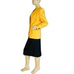 VINTAGE 1980'S DAVID BENJAMIN YELLOW & BLACK SKIRT SUIT (7/S) Photo 3