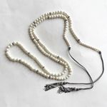 Stella & Dot Mara Pearl Statement Necklace Wrap Tie Long Sparkle Photo 7