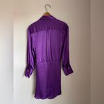 ZARA Purple Satin Effect Wrap Shirt Dress NEW Mini Size Small Blogger Fav Night Photo 9