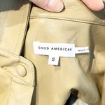 Good American Utility Faux Leather Button Up Shacket Shirt Jacket Tan Medium Photo 3