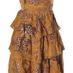 Moulinette Soeurs Anthropologie 100% Silk Strapless Floral Mini Dress Size 2 Photo 0