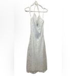 NWT Lulus Lovely Florals White Floral Jacquard Halter Midi Dress Size Medium Photo 1