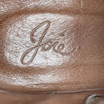 Joie  Leather Metallic Gold Wood Stacked Block Heel Point Toe Ankle Boots Sz 37.5 Photo 9