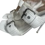 Steve Madden  Joyous Y2K White Double Buckle High Heel Stiletto Sandals Size 7.5 Photo 2