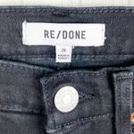 RE/DONE NEW 70s Stove Pipe Jeans in Black Noir with Rip Raw Hem Women's Size 26 Photo 10