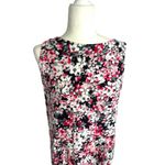 J.Jill  Dress Women Petite Medium Pink White Floral Tank Shift Knee Length Knit Photo 1