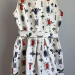 Essentiel Antwerp Dress Gemstone Print Sleeveless Pleated Party Cocktail White Size 12 Photo 0