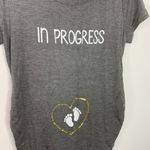 Maternity Top Short Sleeve Scoop Neck Dark Gray And Gold Medium Baby Motherhood Size undefined Photo 3