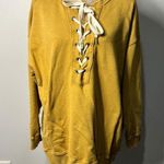 Aerie  Lace-up Oversized Sweatshirt Mustard Yellow Photo 0