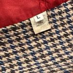 Vintage Men’s Houndstooth Blazer with Brown Collar and festive red lining. Multiple Size L Photo 6