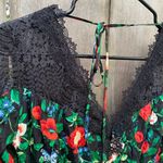 Anthropologie By  Lacy V-Neck Mini Dress Floral Black Long Sleeve Size 2 Photo 6