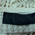 ZARA  Cream Beige Open Knit Long Sleeve Button Down Cardigan Sweater Top Size S Photo 3