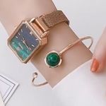 𝅺WOMEN’S Watch & Braclet set Green Photo 3
