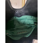 Donald J Pliner Black Woven Leather Hobo Bag Glossy Braided Handle Quiet Luxury Photo 2